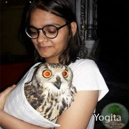 Yogita with owl