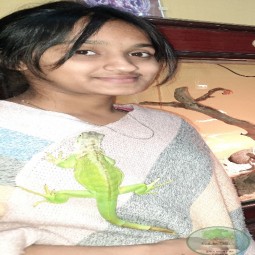 Laxmi with iguana