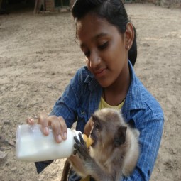 Laxmi with monkey